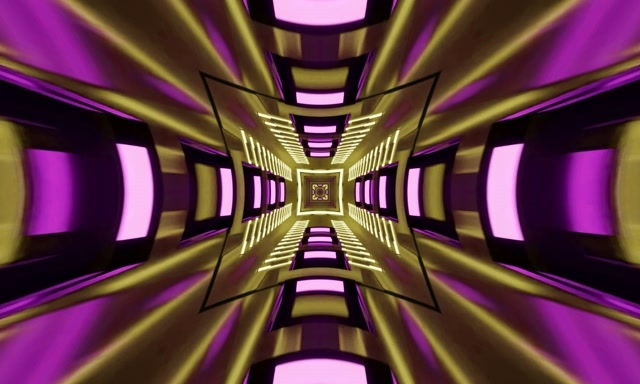 Neon Tunnel Gold Purple Cross Vortex VJ Loop 60fps 5:3 Wide Screensaver