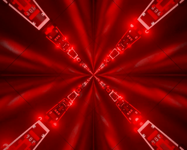 Red Neon Tunnel X-Cross Burst VJ Loop 5:4 industrial 60fps screensaver
