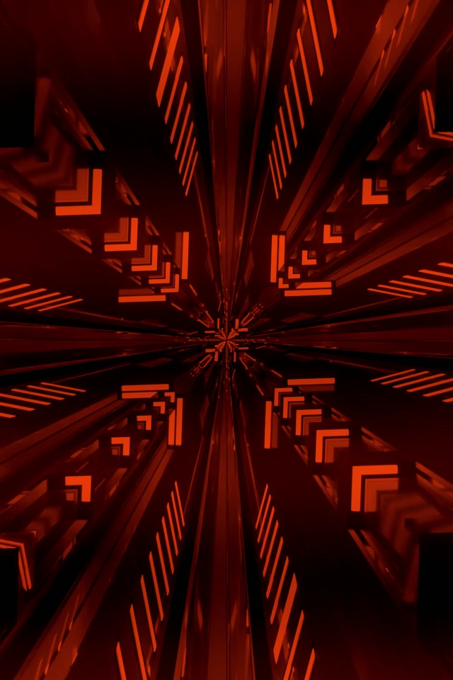 Neon Tunnel Red Fractal Kaleidoscope 2:3 photo portrait 60fps Screensaver Vj loop