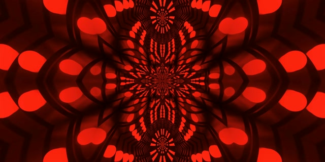 Red Kaleidoscope Neon Tunnel Vj Loop 2:1 Univisium 60fps Screensaver