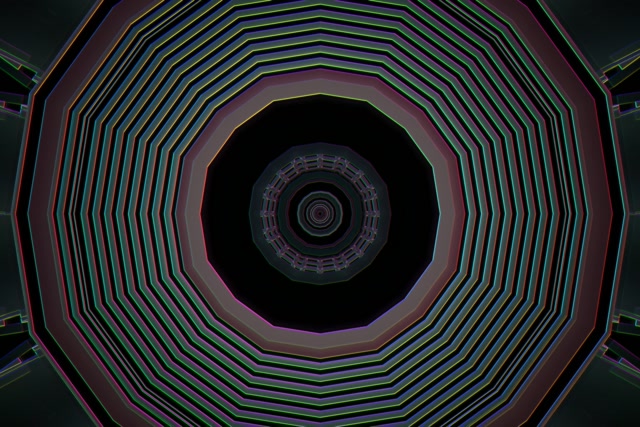 Neon Tunnel Octagonal Vortex VJ Loop 60fps 3:2 Screensaver