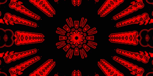 Red Neon Tunnel Kaleidoscope Burst VJ Loop 2:1 Univisium 60fps Screensaver