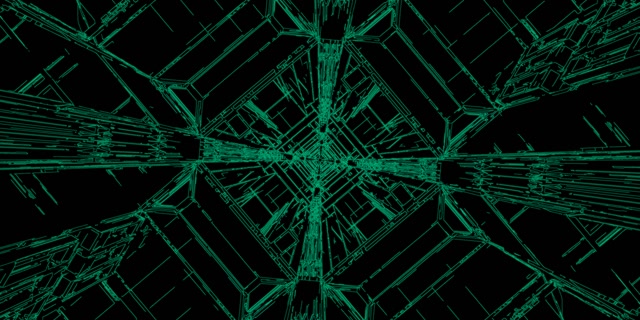 Neon Tunnel Green Grid Vortex Vj Loop 2:1 Univisium 60fps Screensaver