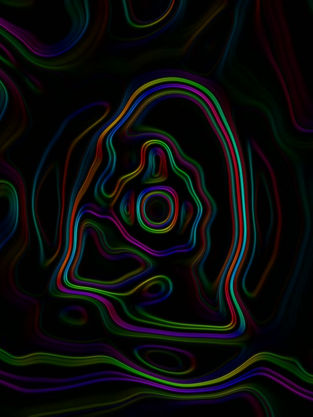 Neon Tunnel Swirling Contour Lines VJ Loop 3:4 iPad Portrait 60fps Screensaver