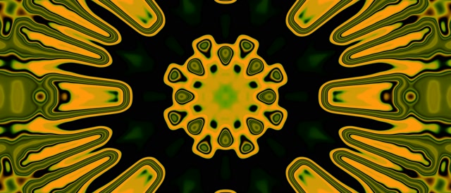 Neon Tunnel Sunflower Kaleidoscope 21:9 Ultrawide 60fps Screensaver Vj Loop
