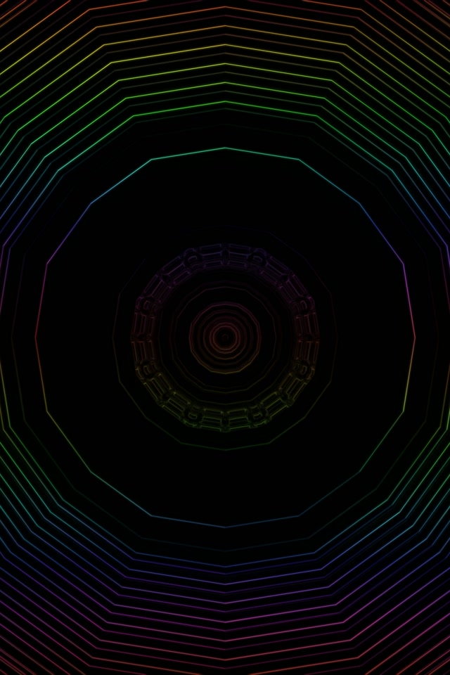 Neon Tunnel Concentric Octagon Vortex 2:3 Portrait 60fps Screensaver VJ Loop