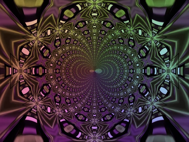 Neon Tunnel Fractal Kaleidoscope Eye Grid 4:3 Classic 60fps Screensaver Vj Loop