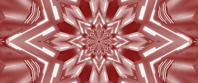 Red Star Kaleidoscope Neon Tunnel Vj Loop 2.39:1 Cinemascope 60fps Screensaver