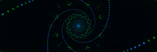 نفق نيون حلزوني أزرق أخضر شاشة توقف 3:1 ثلاثي العرض 60fps VJ Loop