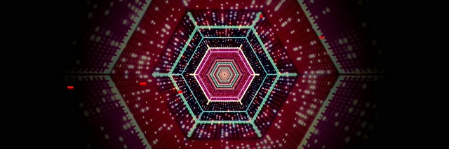 نفق النيون السداسي دوامة VJ Loop 3:1 عريض ثلاثي 60fps حافظة الشاشة