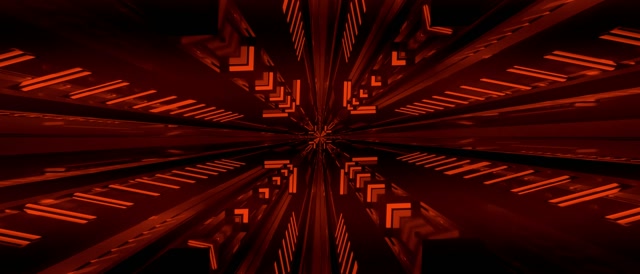 أحمر نفق النيون Vj Loop 21:9 فائق العرض 60fps شاشة توقف فراكتال نجم انفجار