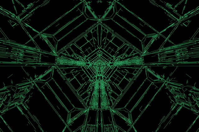 نفق نيون أخضر حافظة الشاشة 3:2 سطح 60fps VJ Loop كمبيوتر محمول