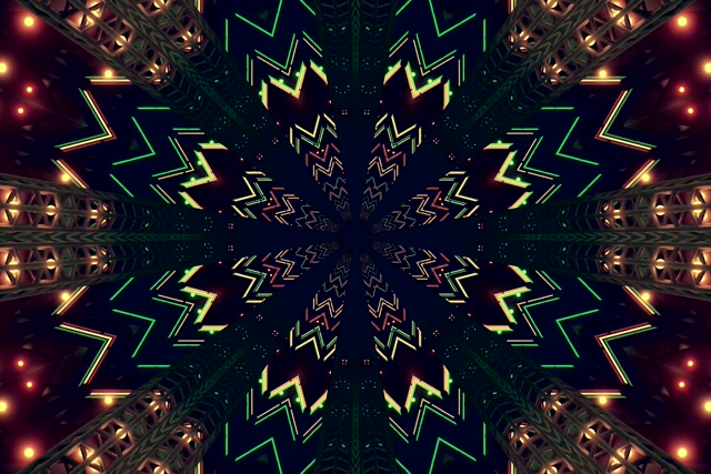 حافظة شاشة نفق النيون الأخضر كاليدوسكوب 3:2 Surface 60fps VJ Loop