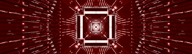 نفق نيون أحمر VJLoops 32:9 عريض فائق جداً 60fps شاشة توقف دوامة مربع