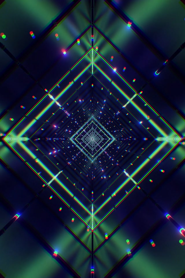 نفق النيون دوامة الماس VJLoops 60fps 2:3 صورة عمودية حافظة شاشة