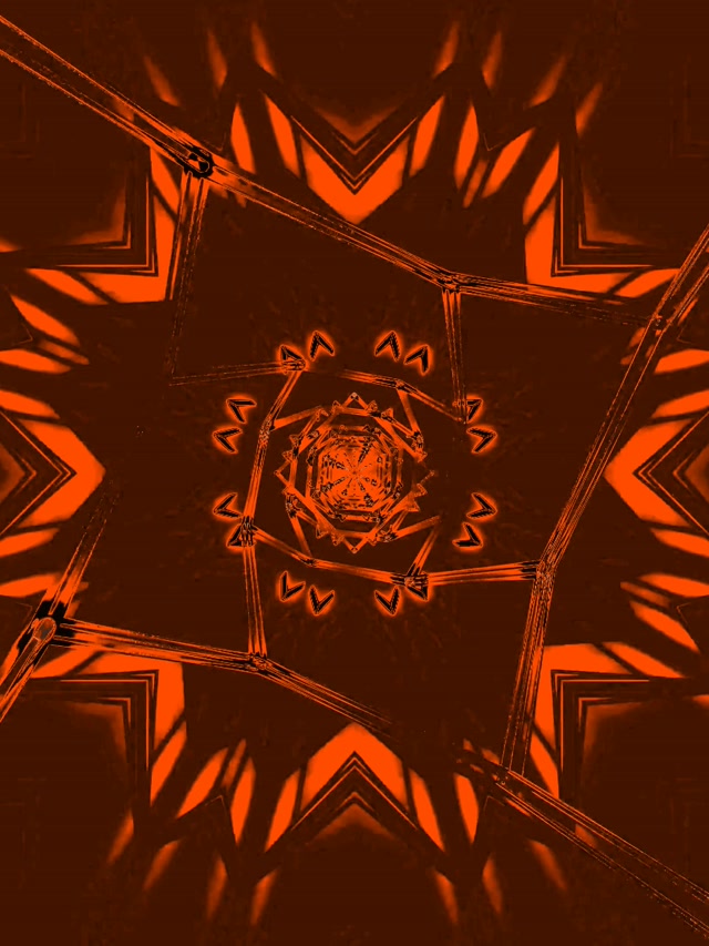 Red Star Fractal Neon Tunnel Vj Loop 3:4 iPad Portrait 60fps Screensaver