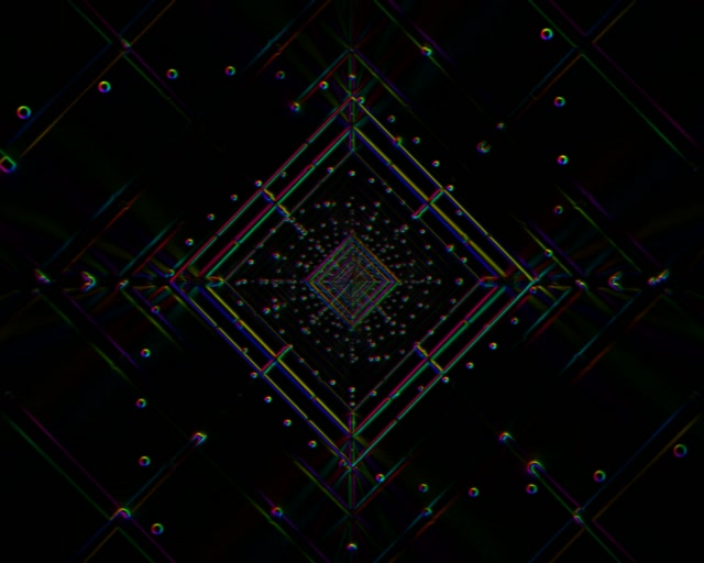 Neon Tunnel 5:4 Industrial 60fps VJ Loop Screensaver - Nested Diamond Vortex