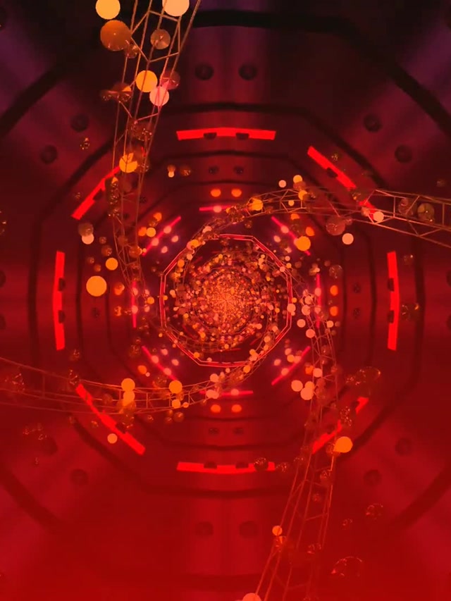 Neon Tunnel Octagon Vortex 3:4 iPad Portrait 60fps Screensaver Vj Loop