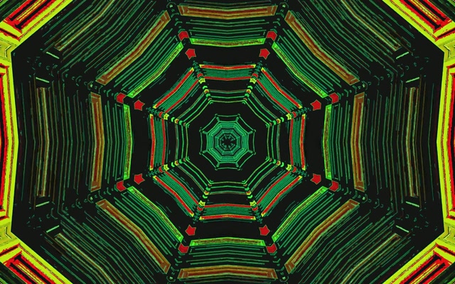 Neon тунел зелен червен осмоъгълник екранна защита 16:10 MacBook 60fps VJ Loop