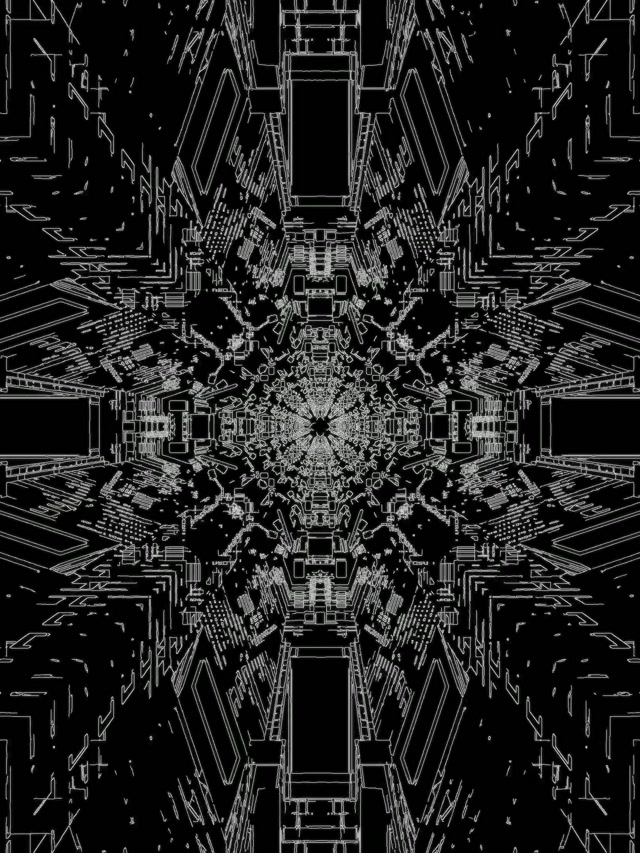 Neon Tunnel Kaleidoscope Circuit VJ Loop 3:4 iPad Portrait 60fps Screensaver