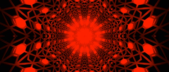 Red Neon Tunnel Fractal Hexagon Grid Vj Loop 21:9 Ultrawide 60fps Screensaver