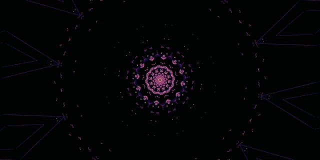 Neon Tunnel Purple Mandala Kaleidoscope Vj Loop 2:1 Univisium 60fps Screensaver