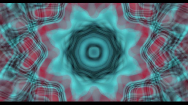 Neon tunnel 60fps with turquoise geometric petals and concentric circles
