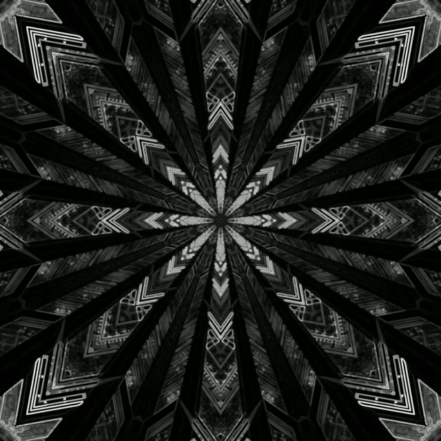 Неонов Тунел Ч&Б Геометричен Скрийнсейвър 1:1 Square 60fps VJ Loop