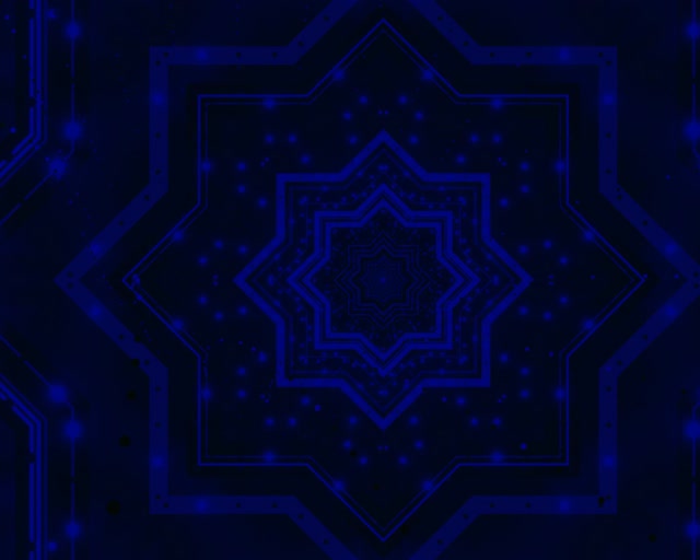 Neon Тунел Синя Звезда Мандала Loop 5:4 industrial 60fps Скрийнсейвър Vj loop