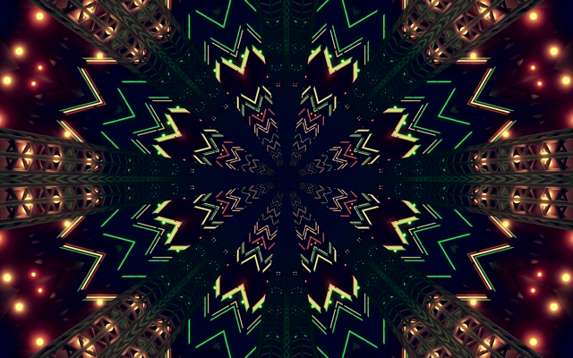 Неон Тунел Зелен Зигзаг Screensaver 60fps 16:10 MacBook VJ Loop