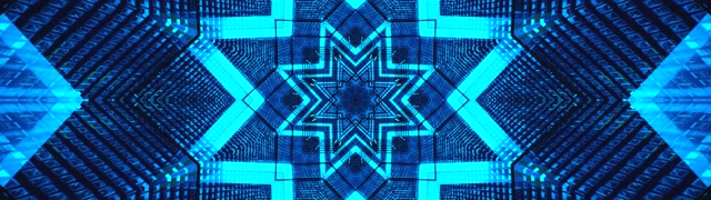 Син Неонов Тунел Звезден Модел 32:9 Супер Ултрашироко Скрийнсейвър Windows 11 VJLoops 60fps