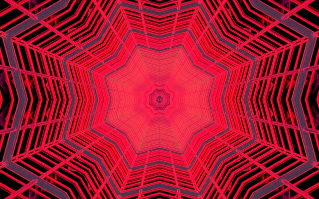 Неонов Тунел Червено Звезда Vortex VJ Loop 60fps 16:10 Macbook Screensaver