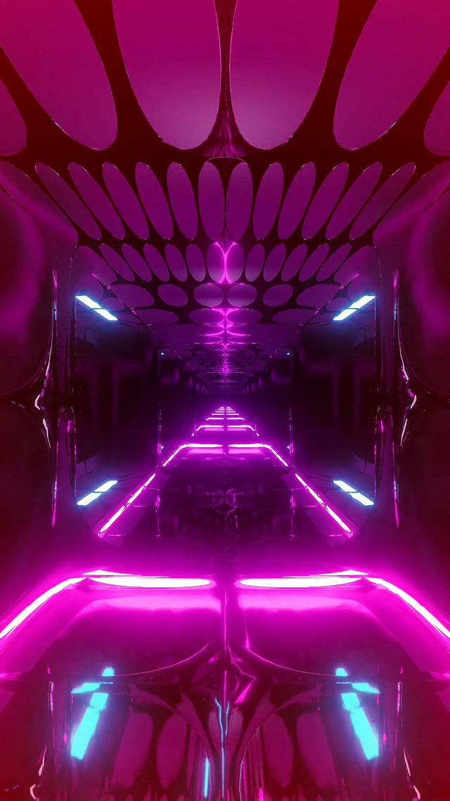 Неонов тунел розова овална мрежа Vj Loop 9:16 Reels 60fps скрийнсейвър