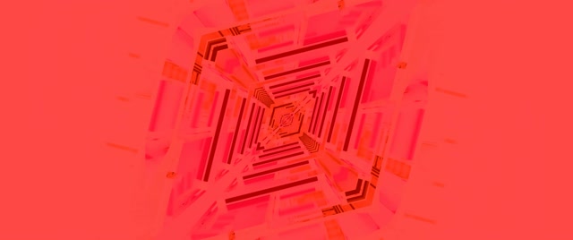Coral Red Rotating Square Neon Tunnel VJ Loop 2.39:1 Cinemascope 60fps Screensaver