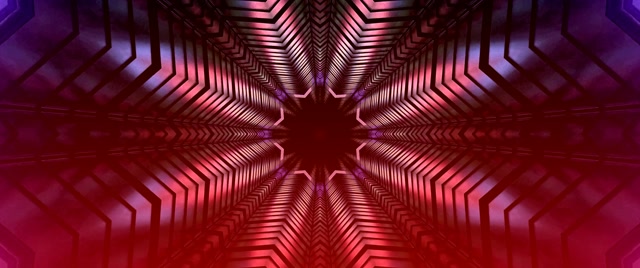 Neon Tunnel Star Kaleidoscope Vj Loop 2.39:1 Cinemascope 60fps Screensaver
