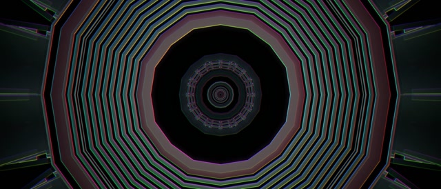 Neon Tunnel Concentric Octagon Vortex 21:9 Ultrawide 60fps VJ Loop Screensaver