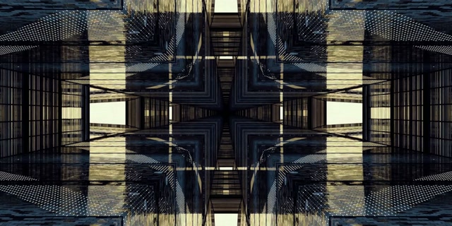 Neon Tunnel Symmetrical Grid VJ Loop 2:1 Univisium 60fps Screensaver