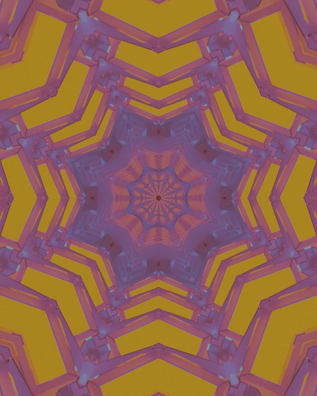 Neon Tunnel Purple Gold Star Screensaver 4:5 Instagram 60fps Vj Loop
