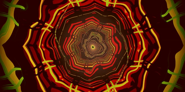 Neon Tunnel Red Gold Spiral Vortex Vj Loop 2:1 Univisium 60fps Screensaver