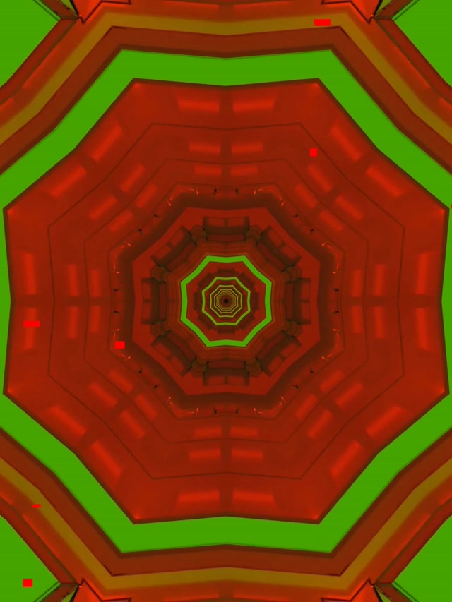 Neon Tunnel Octagon Vortex 3:4 iPad Portrait 60fps VJ Loop Screensaver