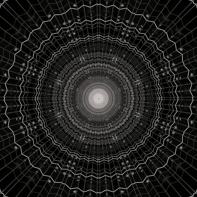 Neon Tunnel Spider Web Vortex VJ Loop 1:1 Square 60fps Screensaver