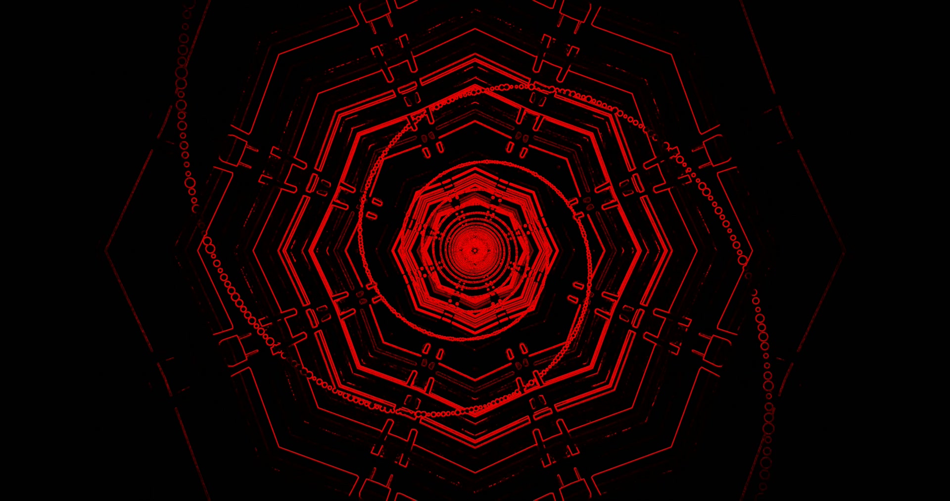 Crimson Neon Tunnel Screensaver 4K UHD 60FPS Motion Background