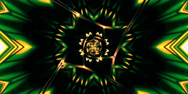 Neon Tunnel Star Kaleidoscope 2:1 Univisium 60fps Screensaver Vj Loop