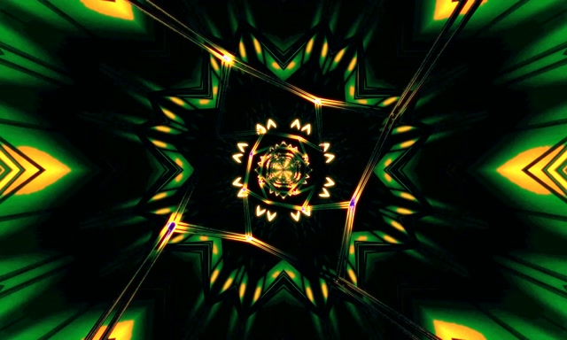 Neon Tunnel Star Kaleidoscope VJ Loop 5:3 Wide 60fps Screensaver