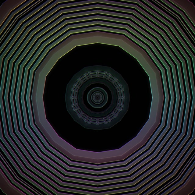 Neon Tunnel Octagon Vortex 1:1 Square 60fps Screensaver VJ Loop