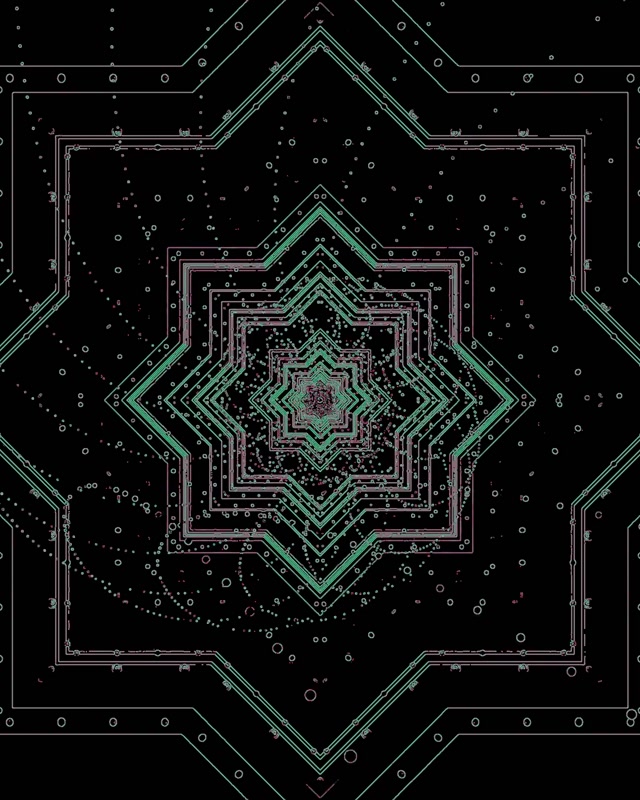 Neon টানেল সবুজ তারা Screensaver ৪:৫ Instagram 60fps VJ Loop