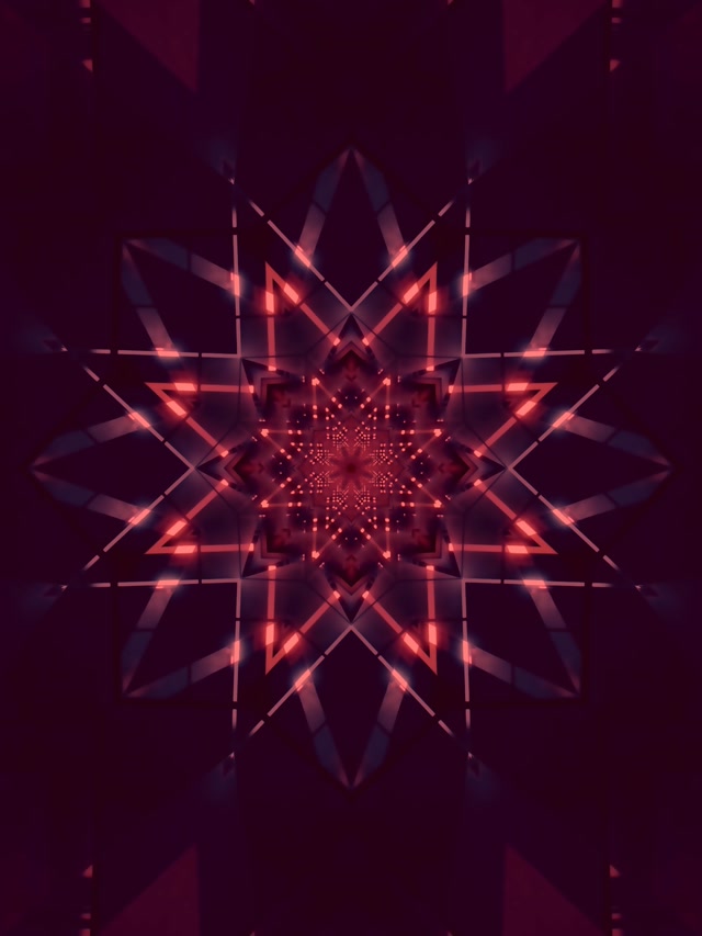 Neon টানেল লাল তারা ক্যালাইডোস্কোপ VJLoops 3:4 iPad পোর্ট্রেট 60fps স্ক্রিনসেভার