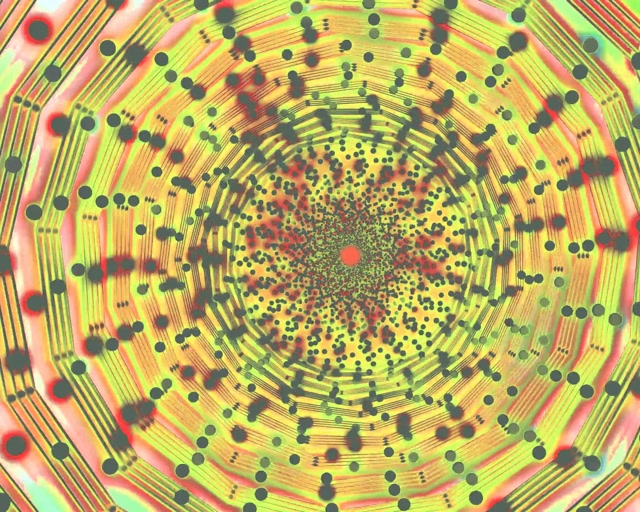 Neon Tunnel Radial Dot Vortex 60fps 5:4 industrial Screensaver Vj Loop