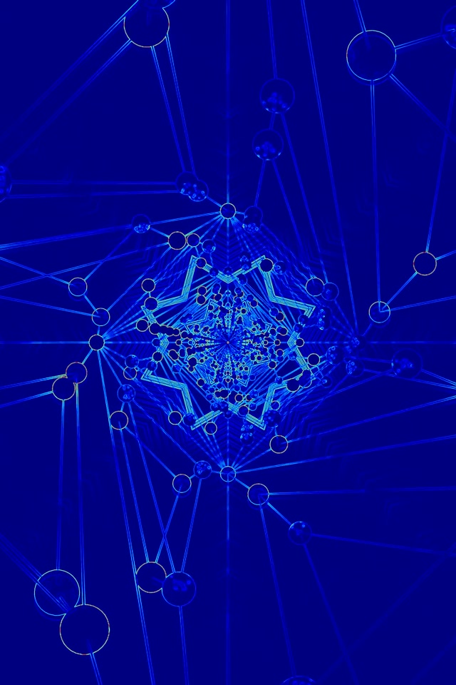 Túnel de Neó Blau Xarxa Estalvi de Pantalla 60fps 2:3 Retrat Fotogràfic VJLoops