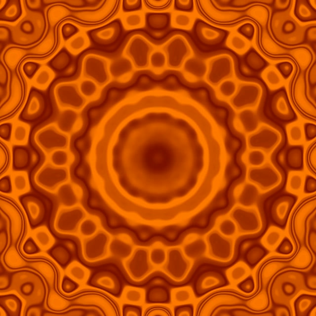 Túnel de Neó Ondulació Mandala Taronja Vj Loop 1:1 Quadrat 60fps Protector de Pantalla